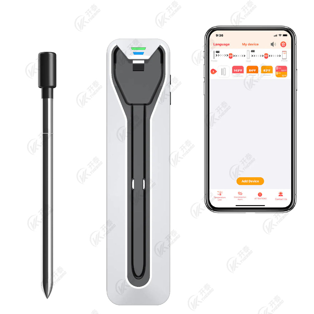 Wireless BBQ Meat Thermometer with Bluetooth for Cooking