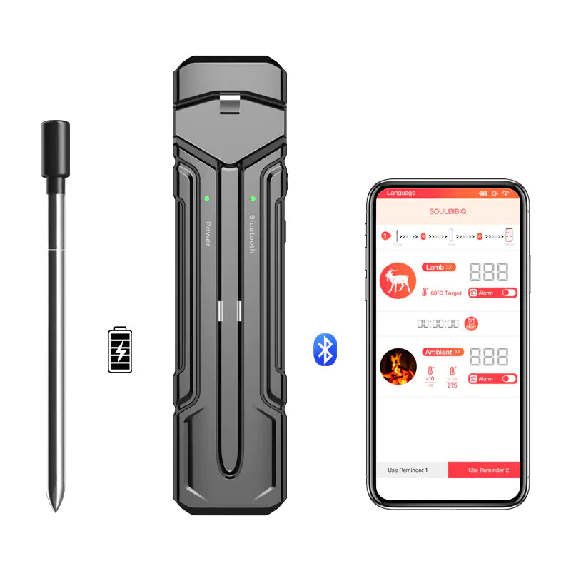 Wireless BBQ Meat Thermometer with Bluetooth for Cooking