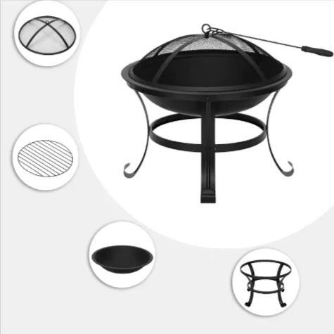 22" Wrought Iron Firewood Brazier