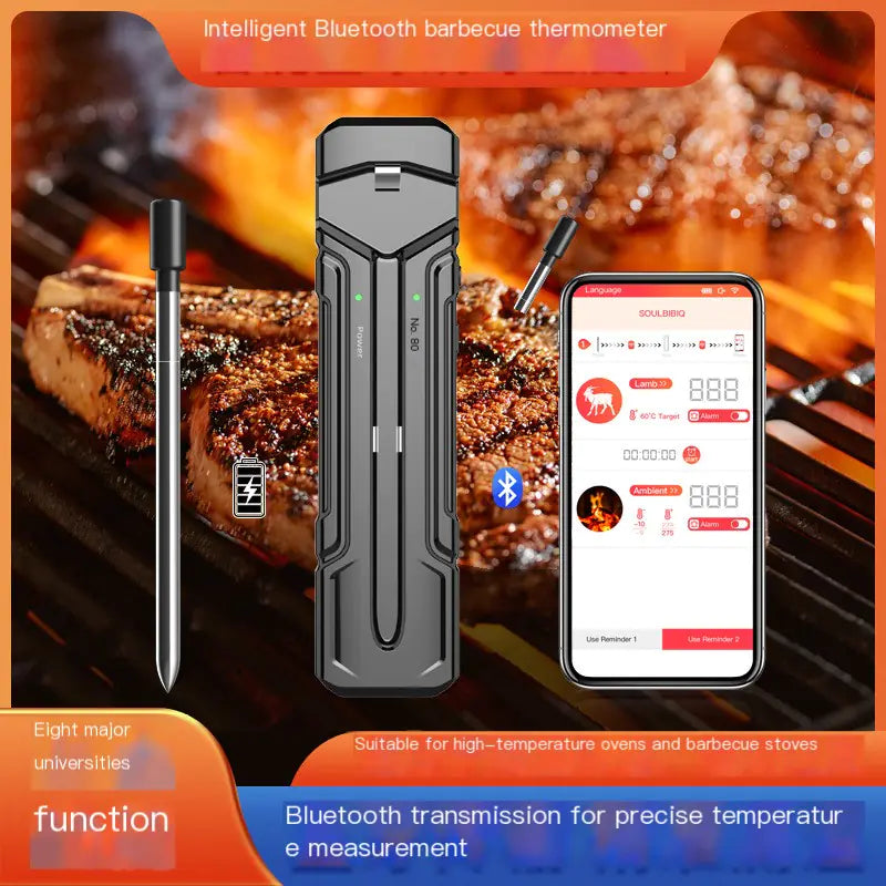Wireless BBQ Meat Thermometer with Bluetooth for Cooking